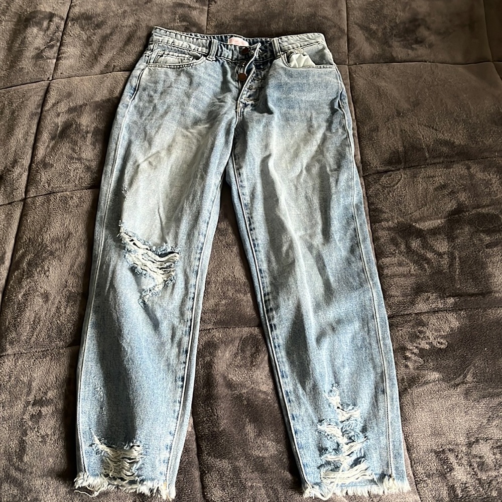 Pink Lily Size 3 medium washed distressed Jeans